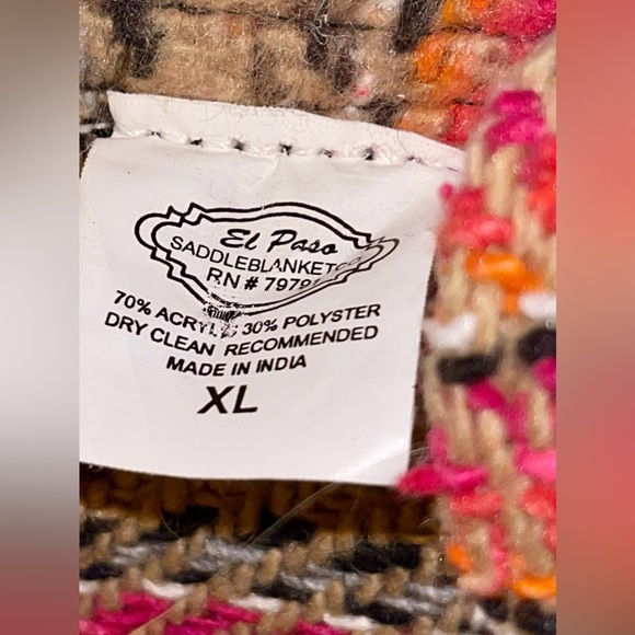 Unisex El Paso Saddle Blanket Hooded Top. Size XL - Picture 6 of 7